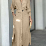 Elegant Long Sleeve Simple Shirt Dress