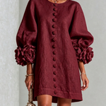 Alba | Mini dress with buttons and floral sleeves