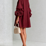 Alba | Mini dress with buttons and floral sleeves