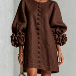 Alba | Mini dress with buttons and floral sleeves
