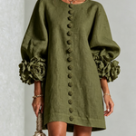 Alba | Mini dress with buttons and floral sleeves