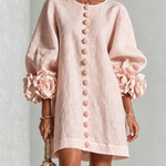 Alba | Mini dress with buttons and floral sleeves