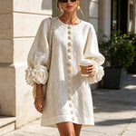 Alba | Mini dress with buttons and floral sleeves