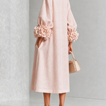 Theodosia Rosette-Cuff Button Midi Dress