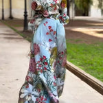 Elegant Floral Print Shirt and Skirt Two-piece Set