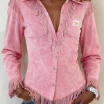 Fringed Collared Neck Shirt