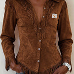Fringed Collared Neck Shirt