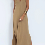 Solid Color Sleeveless Maxi Dress
