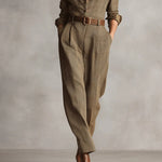 Brown Sophisticated Tweed Texture Plaid Utility Jumpsuit