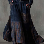 HELENA IVY | WINTER NIGHT NAVY SUEDE MAXI DRESS WITH BELT