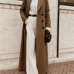Woolen Solid Long Sleeve Maxi Coat