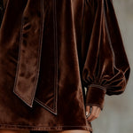 Marlow | Velvet Tie-Neck Dress