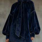 Marlow | Velvet Tie-Neck Dress