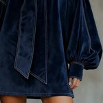 Marlow | Velvet Tie-Neck Dress