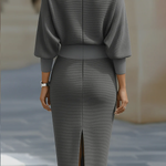 White Draped Batwing Midi Dress