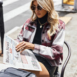 Zeagoo Flannels for Women Cropped Shacket Jacket