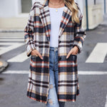 Zeagoo Women Plaid Jacket Mid Length Coat