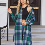 Zeagoo Plaid Shacket Jacket Long Button Down Shirts