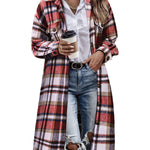 Zeagoo Plaid Shacket Jacket Long Button Down Shirts