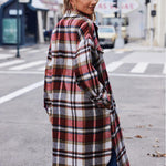 Zeagoo Plaid Shacket Jacket Long Button Down Shirts