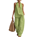 Celestine | The Halter Neck Wide-Leg Two-Piece Set