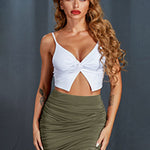 High Waist Stretch Tight Pleated Bodycon Skirt - Zeagoo (Us Only)