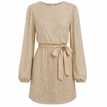 Zoe Stanhope | Sequin Long Sleeve Mini Dress For Women