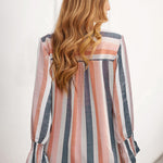 Zeagoo Striped Shirt V-neck Long-sleeved Top T-shirt for Women Casual Work Office Loose Fit 2026 | Under $40