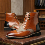 Sandro Leather Lace-Up Boot