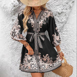 Poppy Sinclair | Paisley Print V-Neck Midi Dress For Women