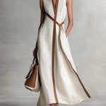 Georgina Wright | Sleeveless Maxi Dress with Contrast Trim For Women