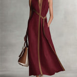 Georgina Wright | Sleeveless Maxi Dress with Contrast Trim For Women