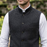 Augusto Herringbone Nehru Vest