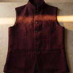 Augusto Herringbone Nehru Vest