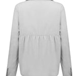 Casual Solid Button Shirt Collar Blouse