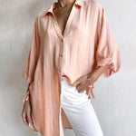 Zeagoo Half Sleeves Casual Tops Blouse Solid Basic Loose Travel Top
