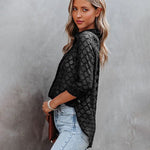 Zeagoo Long Sleeve Button Up Shirt Summer Sheer Tulle Top for Women Casual Loose Business Casual 2026 | Under