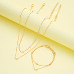 SIMPLE HEART NECKLACE & BRACELET SET