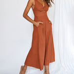 Zeagoo Women's Casual Sleeveless Hollows High Waist Bodysuit Spaghetti Strap Loose Jumpsuit Overalls