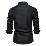 AdaptiveFit Cotton Denim Shirt: Tailored For Men