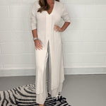 Two-piece Casual Long Top and Matching Pants Set