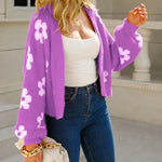 Zeagoo Women's Cute Daisy Knit Cardigan Long Sleeve Casual Flower Open Front Sweater Tops