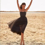 Isla Kelly | Strapless Tulle Midi Dress For Women