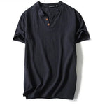 Valaro Linen Split-Neck Tee