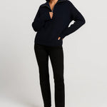 Ffion | Waffle-Knit Zip-Collar Sweater