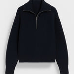 Ffion | Waffle-Knit Zip-Collar Sweater