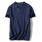 Valaro Linen Split-Neck Tee
