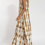 Zeagoo Women's Casual Sleeveless Dress Loose V Neck Tie-dye Beach Maxi Long Dress