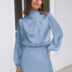 Ruby Anderson | Satin High-Neck Midi Dress For Women