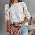 Amelie Rousseau | Floral Puff Sleeve Blouse For Women